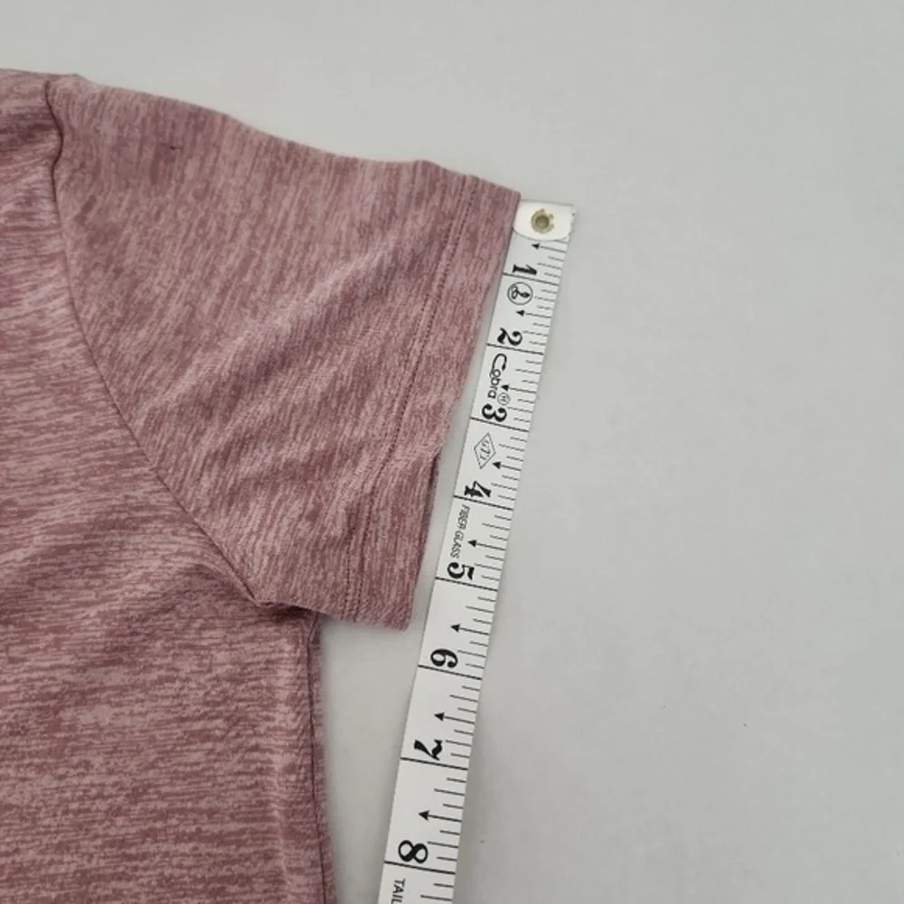 Under Armour TShirt Womens Size Small Heathered Pink VNeck ShortSleeveAthleisure - Picture 10 of 11
